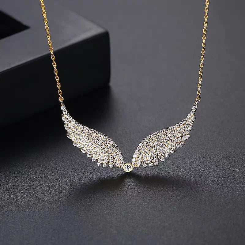 Guardian Angel Crystal wing Pendent