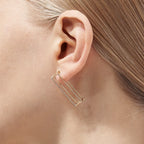 Diamond Shine Rectangle Earring Pair