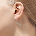 Diamond Shine Rectangle Earring Pair