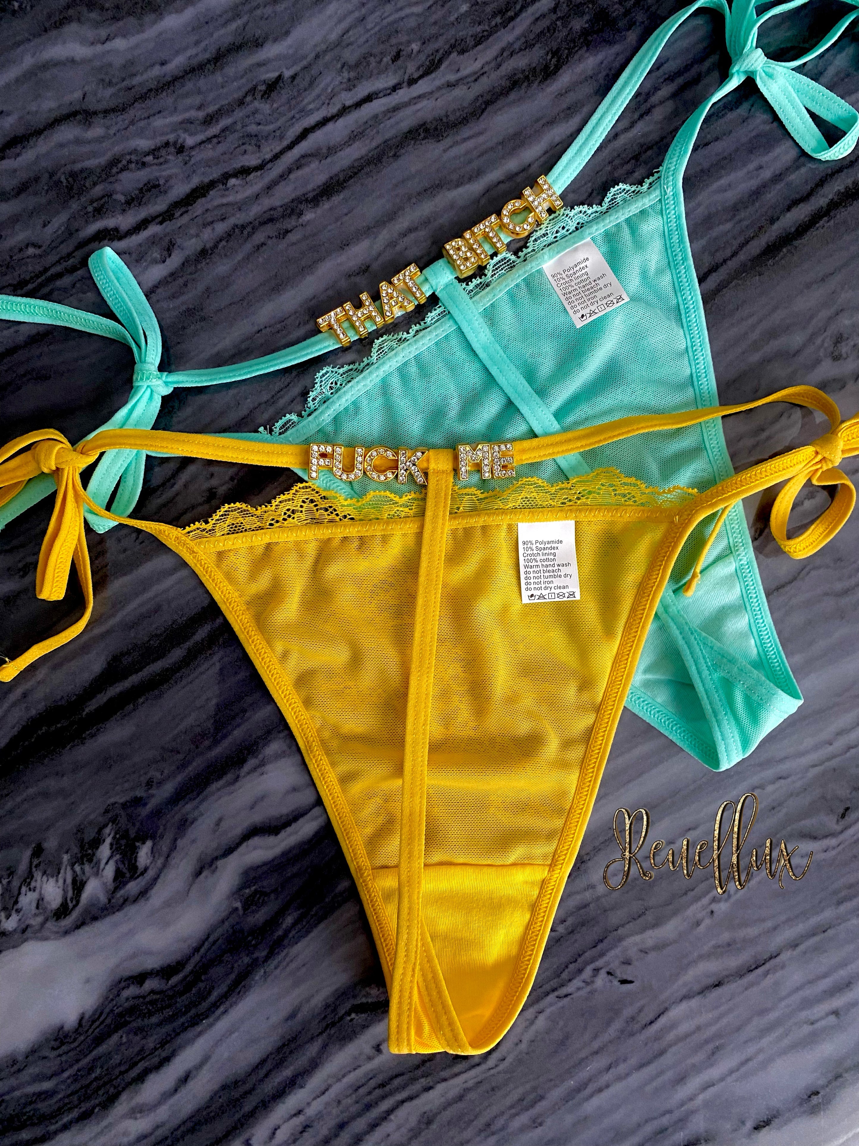 CrazyMia Letter Thongs Imported Pack of 7 Mixed